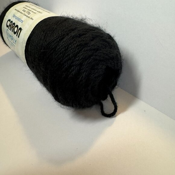 1 Skein - Caron Simply Soft Yarn - Black - Picture 2 of 4